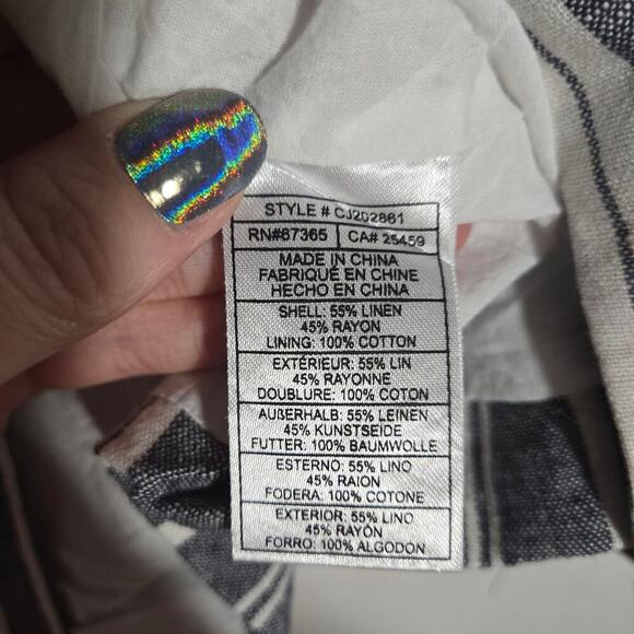 Cupcakes And Cashmere Linen Maestro Blazer Striped Nautical Coastal Yacht 4 - Picture 5 of 10